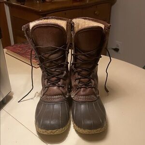 L.L. Bean Women's Brown and Tan Winter Boots